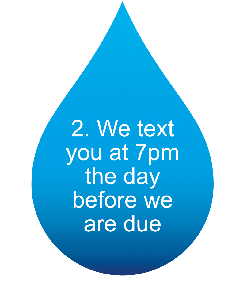 Receive window clean appointment text
